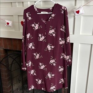 Womens Loft Size 2 Long Sleeve Floral Dress